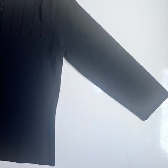 BLACK CUT OUT NECK  BLOUSE NO IRON - Picture 3 of 9